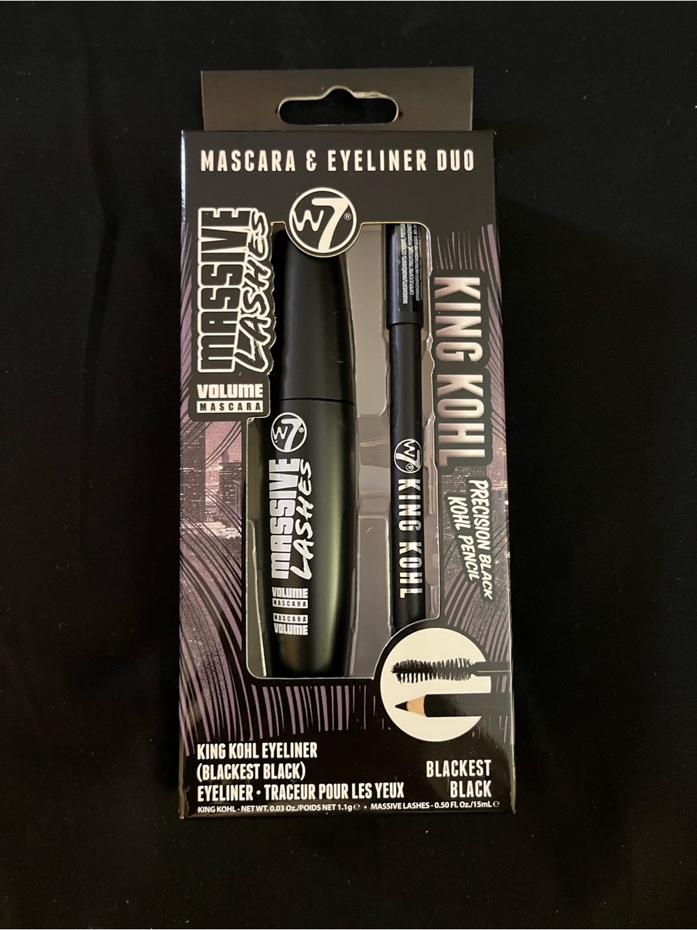 W7 London Massive Lashes Volume Mascara & King Kohl Precision Eyeliner Duo Pack